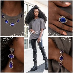 Vibrant Oversized Rhinestone Set - Fashion Accessories